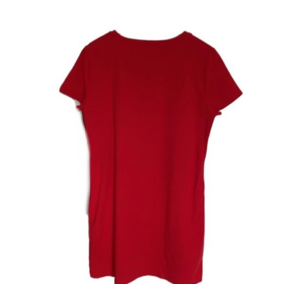 Retro Y2k Tommy Hilfiger Spell Out Mini Red Tee Shirt Dress - Picture 3 of 4